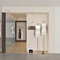Fashion Clothing Store With Mannequins Hanging Clothes Bags Shoes And Display Area