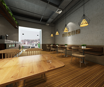 Industrial LOFT Milk Tea Shop 3d model