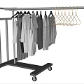 Portable Garment Rack with Wheels Hanging Clothes and Empty Hangers