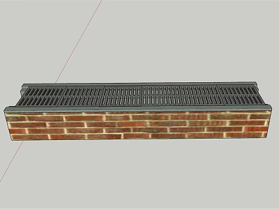 Road Infrastructure With Brick Base And Metal Grid Cover Design 3d model