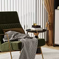 Modern Home Office Wooden Desk With Bookcase Decorative Items And Table Lamp