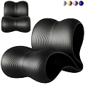 Stylish Modern Black Leisure Chair With Curved Wave Like Textured Design