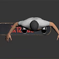 Man Wearing Gray Monsters T Shirt and Black Cap Standing on Skateboard