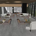 Modern reception area Sales office Negotiation area 3d model