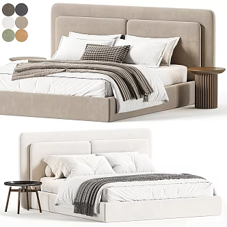 Modern Double Bed 3d model