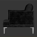 Modern Gray Fabric Three Seater Sofa With Armrests And Metal Legs In Living Room Interior