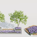 Innovative Tree Pit Design With Green Trees Purple Flowers And Various Shapes