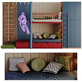 Stylish Basketball Themed Kids Bunk Bed With Storage Drawers Safety Ladders And Comfortable Pillows