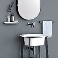 wash basin combination wash basin bathroom mirror makeup mirror towel toilet 3d model