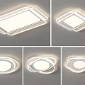 Modern White Ceiling Lights With Various Shapes And Stylish LED Illumination Design