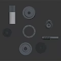 Assorted Metal Mechanical Components With Gears Shafts Pinions And Bearings