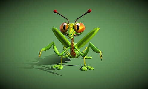 Modern Cartoon Mantis 3d model