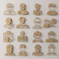 Wooden Wall Decor with Multiple Occupational Silhouette Designs for Home