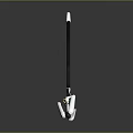 Black and White Long Handled Scythe Weapon With Modern Sharp Blade Design