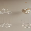 Modern Decorative Pendant Lights With Flower Shaped And Circular Acrylic Designs