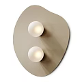 Stylish Modern Wall Light with Two White Bulbs and Beige Curved Panel