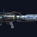 SWAT DR03 Advanced Tactical Weapon With Blue Accents And Launcher Structure