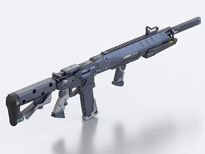 Modern Tactical Rifle With Black Finish Ergonomic Grip Rail System And Futuristic Design 3d model