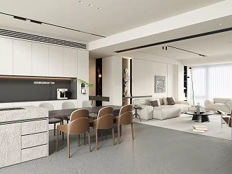 Modern Guest Dining Room Living Room Dining Room 3d model