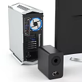 Modern Desktop Computer Setup With Large Monitor RGB PC Case Keyboard Mouse And Speakers