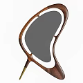 Modern Stylish Mirrors With Wooden Black Frames Gold Accent Bases Organic Curved Shapes