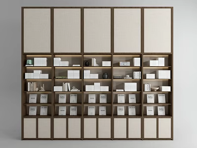 Modern Storage Shelving Unit with Multiple Compartments for Organizing Books and Decorative Items 3d model