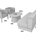 Modern Gray Sofa Coffee Table Set With Wooden Frame Round Marble Top Accent Chairs