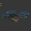 Futuristic Green Spaceship With Aerodynamic Wings And Orange Thrusters Model Design