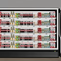 Open Display Beverage Refrigerator Stocked With Various Drinks On Multiple Shelves 3d model