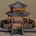 Ancient building attic pavilion scanning building Chinese style building lounge Chinese style house 3d model