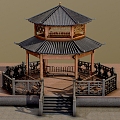 Ancient building attic pavilion pavilion scanning building Chinese style building lounge Chinese style house 3d model