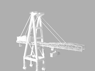 Industrial Heavy Duty Crane Equipment with Tall Frame and Lifting Arm 3d model