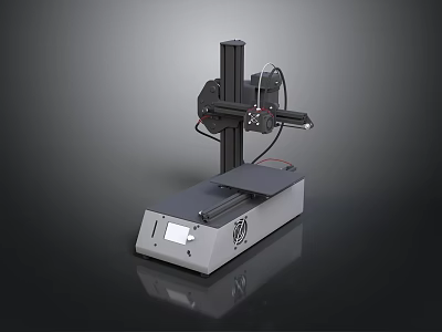 Modern 3D Printer Device With Mechanical Arm Digital Control And Printing Platform 3d model