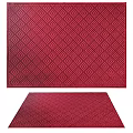 Red Square Area Rug With Geometric Pattern And Woven Texture For Home Decor 3d model