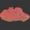 Detailed Miniature Terrain Model Featuring Castle Ruins Green Grass And Stone Structures