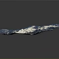 3D Mountainous Terrain With Blue White Glacial Features And Detailed Textured Surface