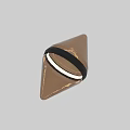Modern Conical Brown Floor Lamp With Textured Surface And Black Accent Band