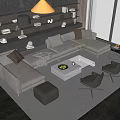 Modern Sofa Coffee Table Combination Sofa Coffee Table 3d model