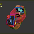 Red Smartwatch Modern Design With Square Dial Digital Display And Silicone Strap
