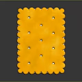 Yellow Square Sandwich Cookies With White Filling And Round Edges On Black Surface