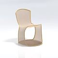 Modern Stylish Lounge Chair With Beige Mesh Seat And Gold Curved Frame Design
