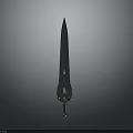 Decorative Ancient Style Sword With Intricate Carved Hilt And Blue Gemstone
