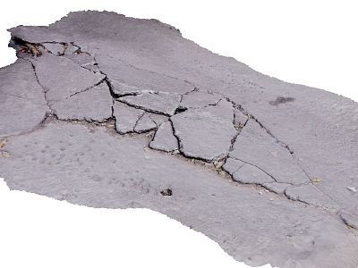 Modern pavement broken concrete cement road model