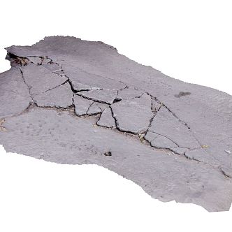 Modern pavement broken concrete cement road 3d model