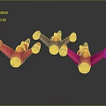 Colorful Toy Airplanes in Pink and Purple with Orange Details on Gray Background