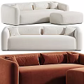 Modern Two Seater Sofa With Soft Upholstery Neutral Brown Tones And Decorative Pillows
