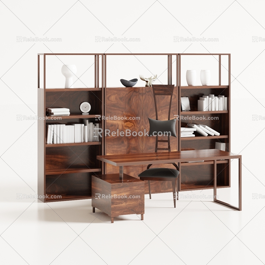 Nordic Study Bookcase 3d model