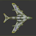 Military Transport Aircraft Model With Camouflage Paint Royal Air Force Insignia And Yellow Tail Fin
