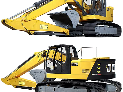 JCB Yellow Excavators With Crawler Tracks And Functional Design For Utility Use 3d model