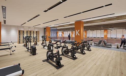 Modern Gym Fitness Area 3d model